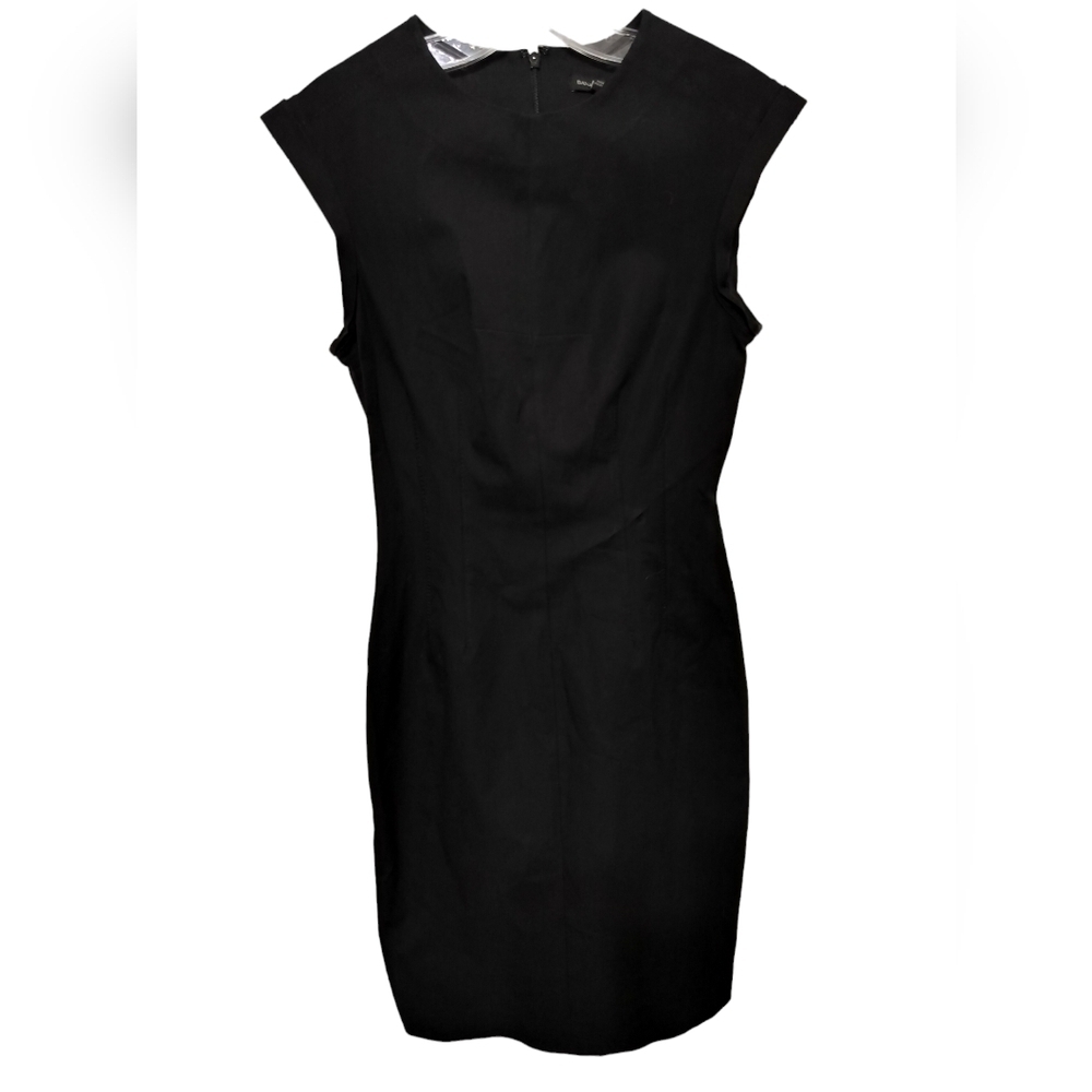 2175) Banana Republic Black Cap Sleeve Fitted Sheath Dress Size 2